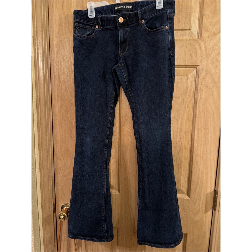 Express Dark Wash Flare Jeans Size 10. Low Rise. Very Good Pre- owned Condition!